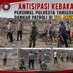 Antisipasi Kebakaran, Personel Polresta Tangerang, TNI, Damkar Patroli di TPA Jatiwaringin