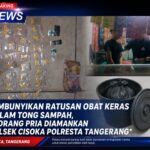 Sembunyikan Ratusan Obat Keras dalam Tong Sampah, Seorang Pria Diamankan Polsek Cisoka Polresta Tangerang