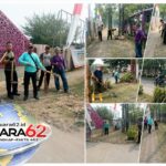 Kasi Trantibum Kosasih Melaksanakan Kegiatan Pembersihan Halaman Depan Kantor Kecamatan Cikupa Tangerang
