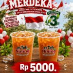 Rayakan Anniversary ke-3 dan HUT RI ke-81, Es Teh Nining Hadirkan Promo Spesial Mulai Rp5.000