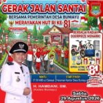 Gerak Jalan Santai Bersama Pemerintah Desa Buniayu Kabupaten Tangerang Meriahkan HUT RI ke-81