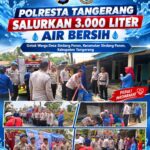 Polresta Tangerang Salurkan 3.000 Liter Air Bersih untuk Warga Desa Sindang Panon Kec. Sindang Panon Kab. Tangerang, Wilayah Hukum Polsek Pasar Kemis Polresta Tangerang